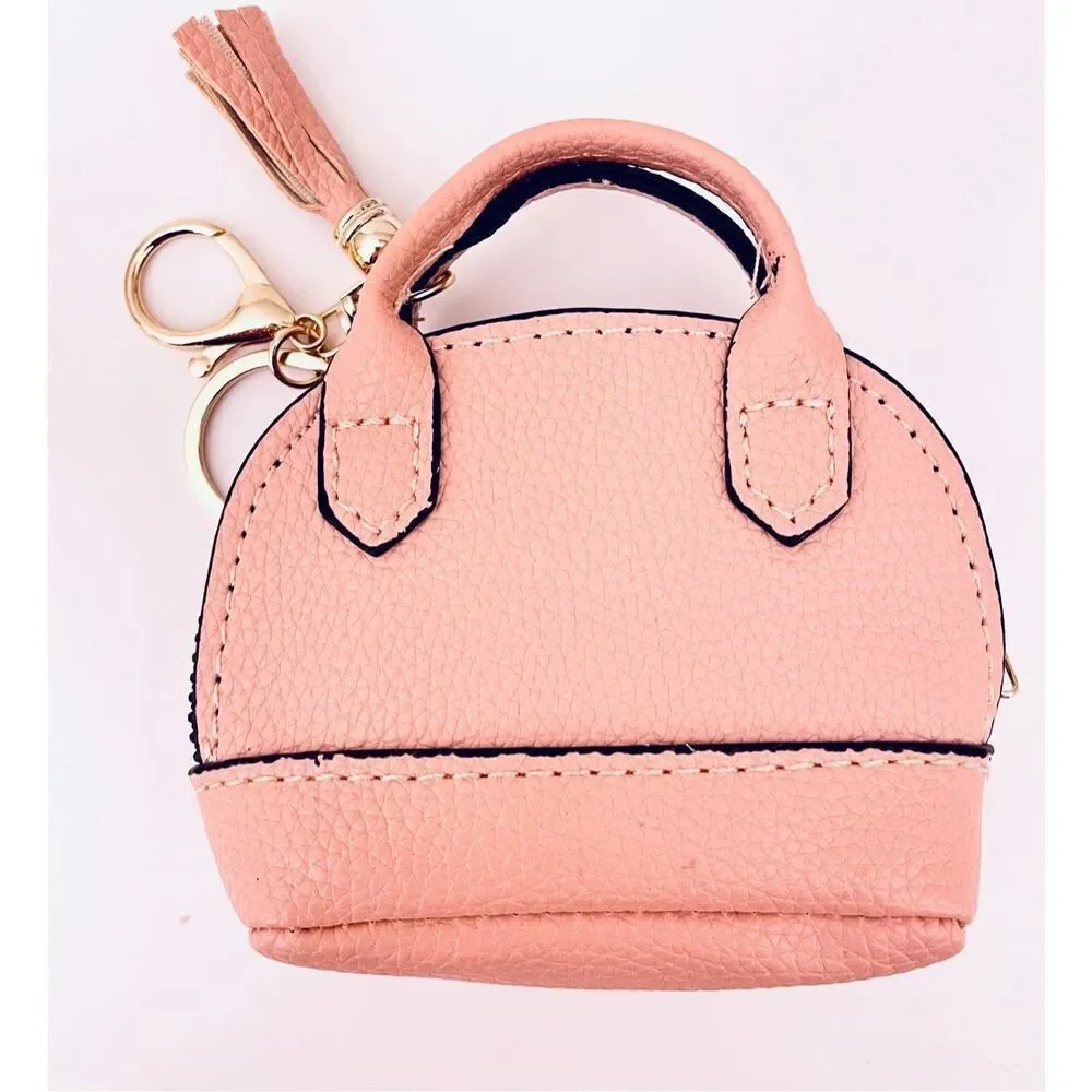NWT Gorgeous Pink Pu Leather Purse Bag Charm Lobster Keyring Keyholder Keyring